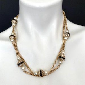 Gold & Pearl J.Crew Statement Necklace 👑